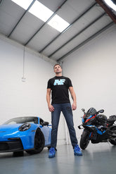 BLACK A PAWN F B/BLUE TEE